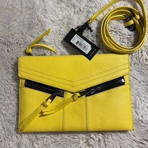 NWT Botkier Yellow Leather Clutch/Crossbody Bag